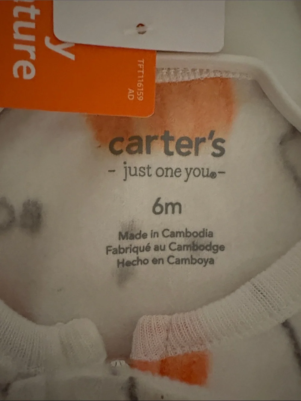 Carter's Halloween Pumpkin & Ghost Fleece One-Piece Orange/White Size 6 months